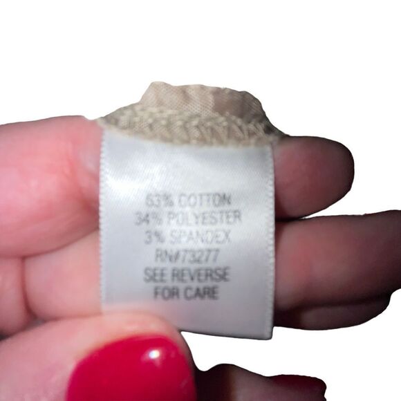 Dana Buchman khaki flat fronted cropped chinos pants 12 - Picture 6 of 6